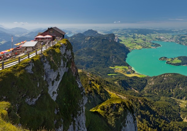     View to Mondsee from Himmelspfortenhütte 